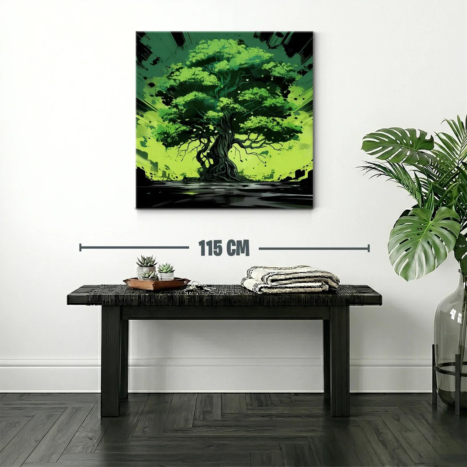 Impresionante composición de árbol vibrante en tonos verdes — miniatura 2