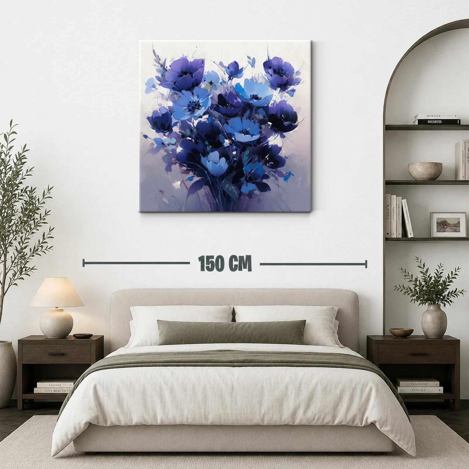 Ramo de flores azules vibrantes con toque artístico — miniatura 3