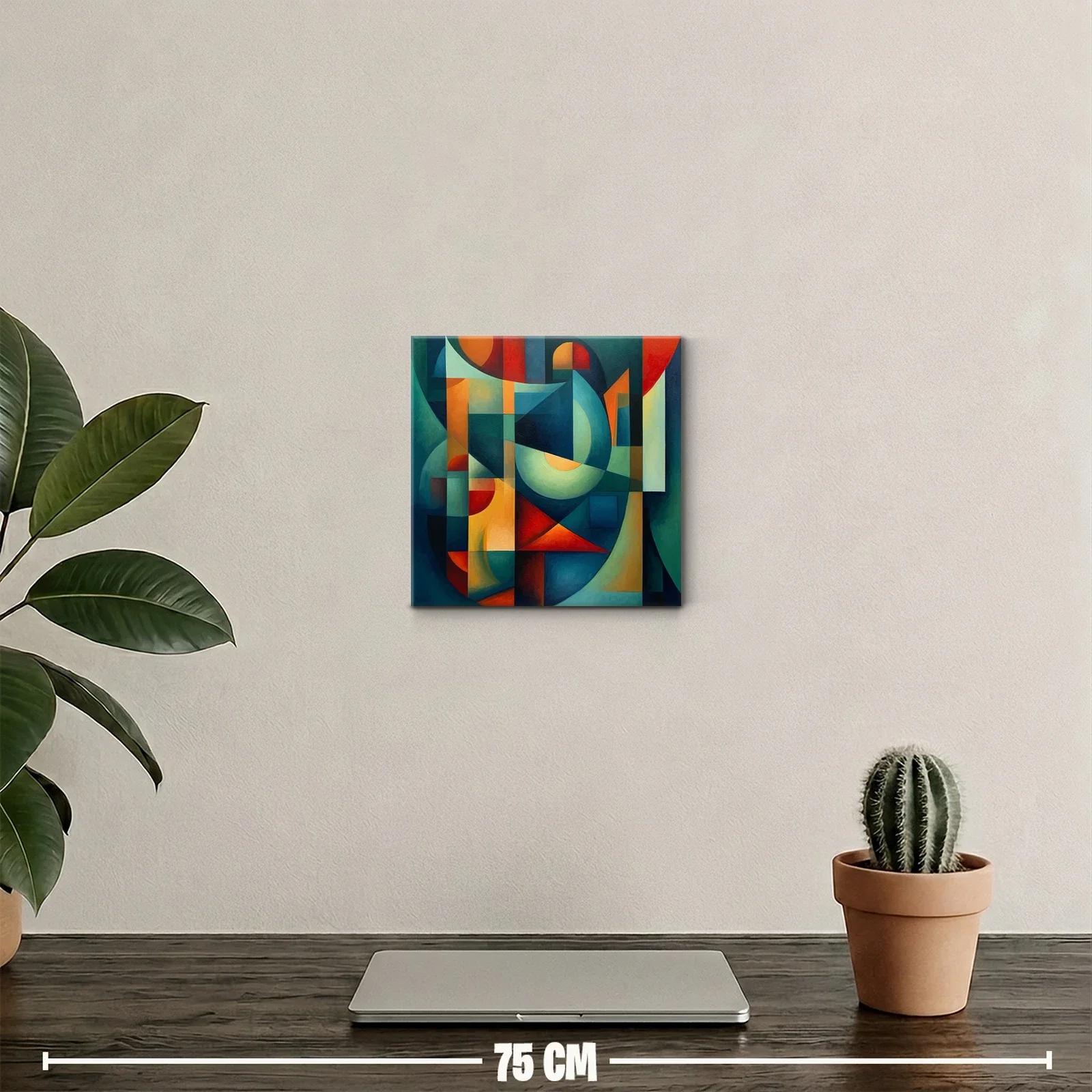 Composición geométrica con vibrantes tonos cálidos y fríos — miniatura 2