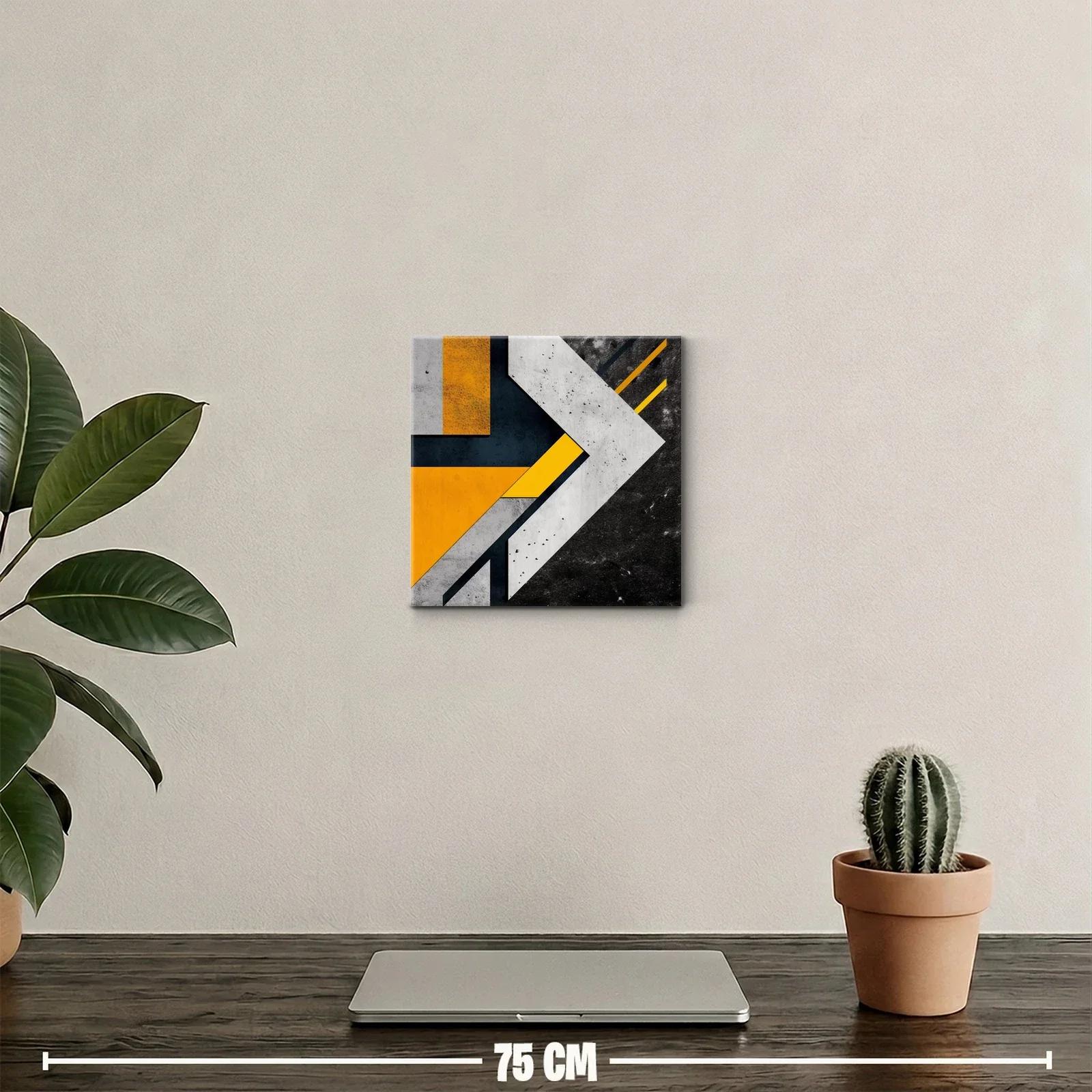 Composición geométrica con tonos amarillos y negros — miniatura 2