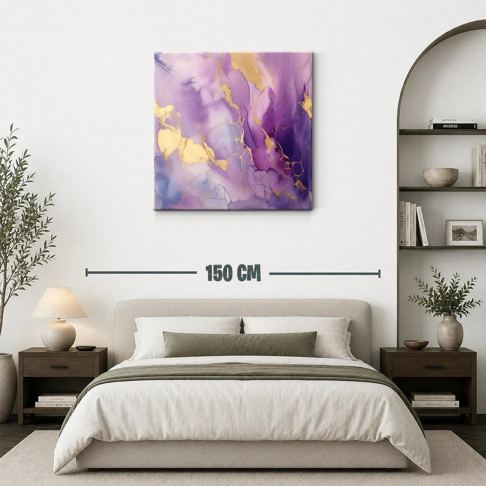 Composición abstracta en tonos violetas con reflejos dorados — miniatura 3