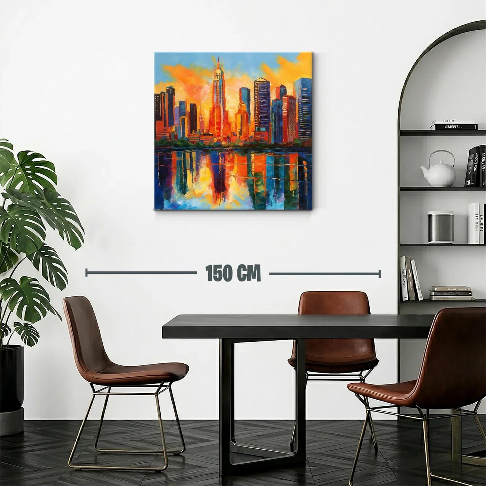 Atardecer vibrante en ciudad con reflejos impresionantes — miniatura 2