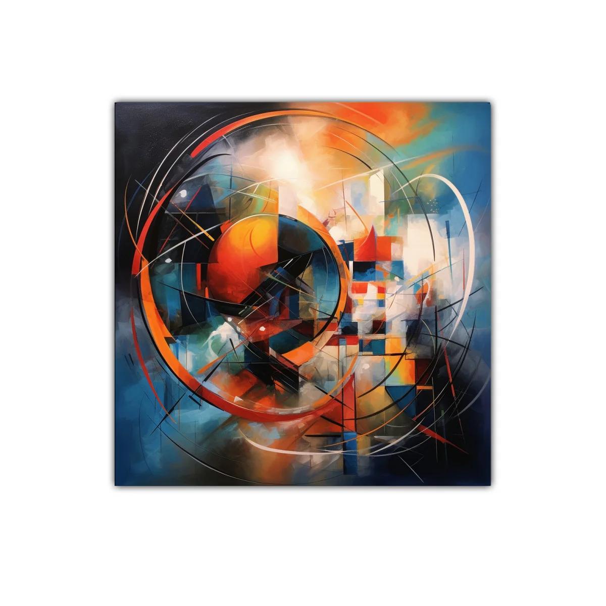 Composición abstracta con esfera y líneas dinámicas coloridas — miniatura 1