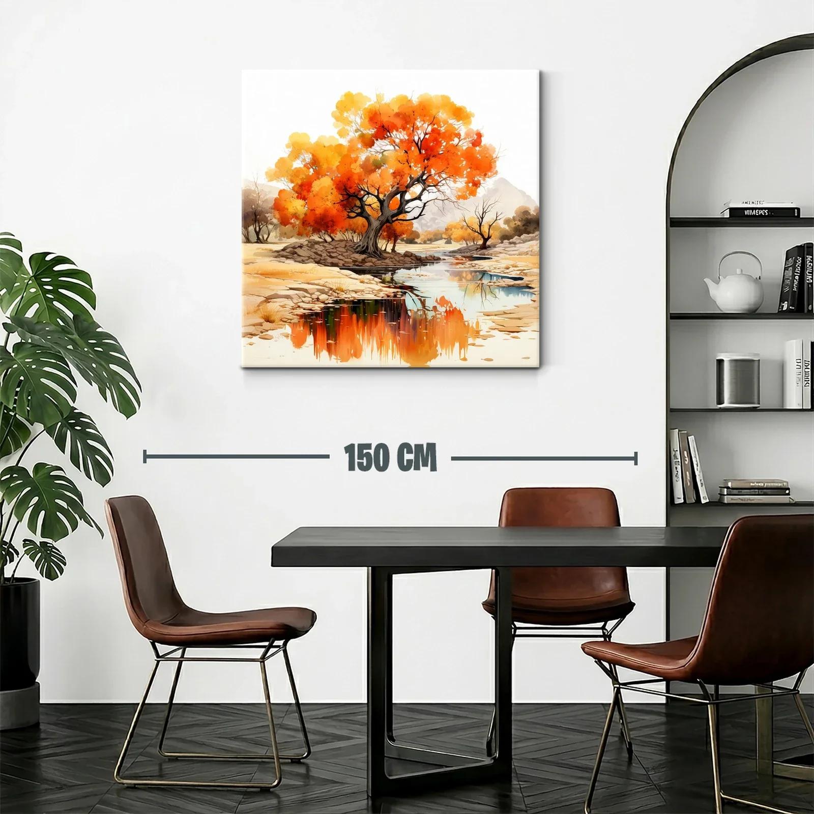 Árbol otoñal reflejado en tranquilo río de montaña — miniatura 2