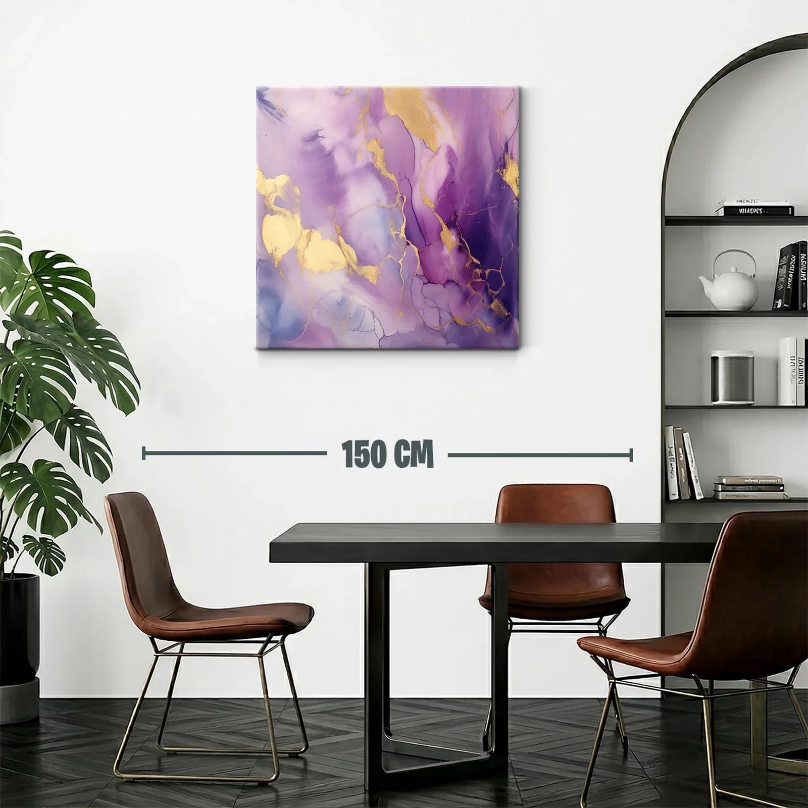 Composición abstracta en tonos violetas con reflejos dorados — miniatura 2