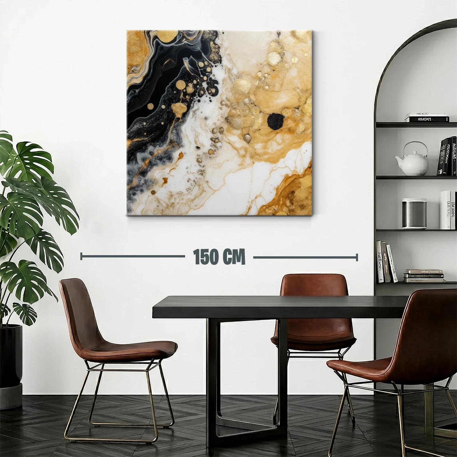 Arte abstracto de vetas doradas y contrastes intensos — miniatura 2