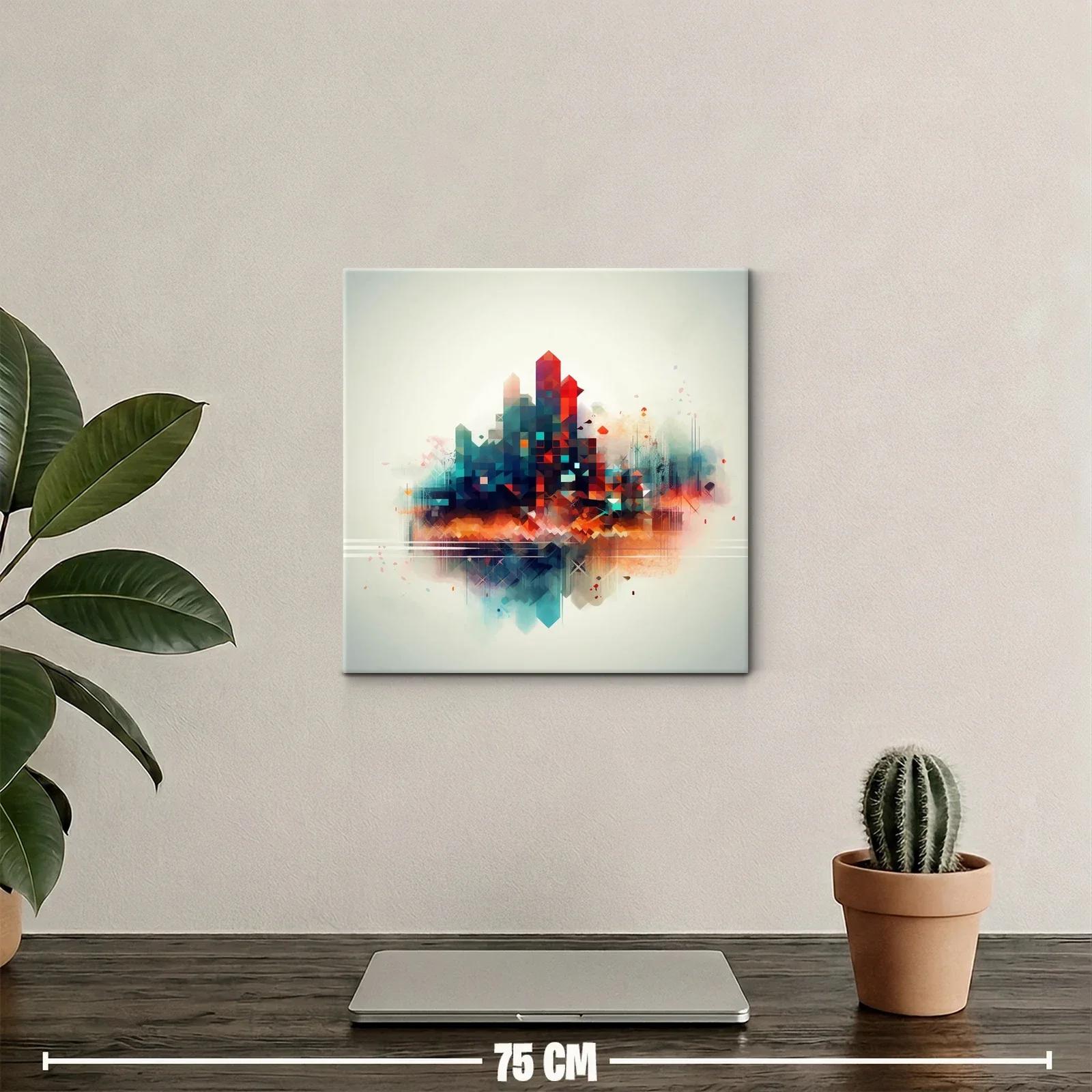 Composición abstracta con tonos cálidos y fríos en equilibrio — miniatura 2