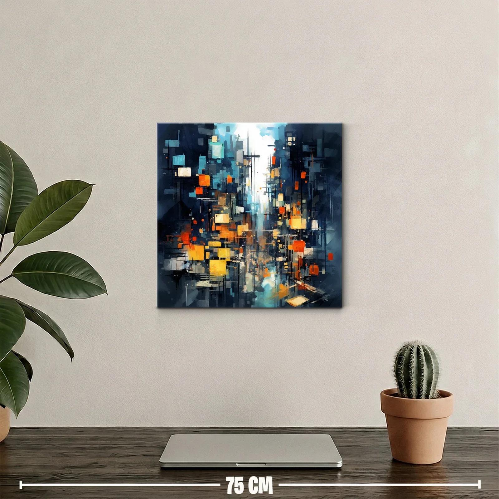 Composición abstracta con luces cálidas y tonos fríos — miniatura 2