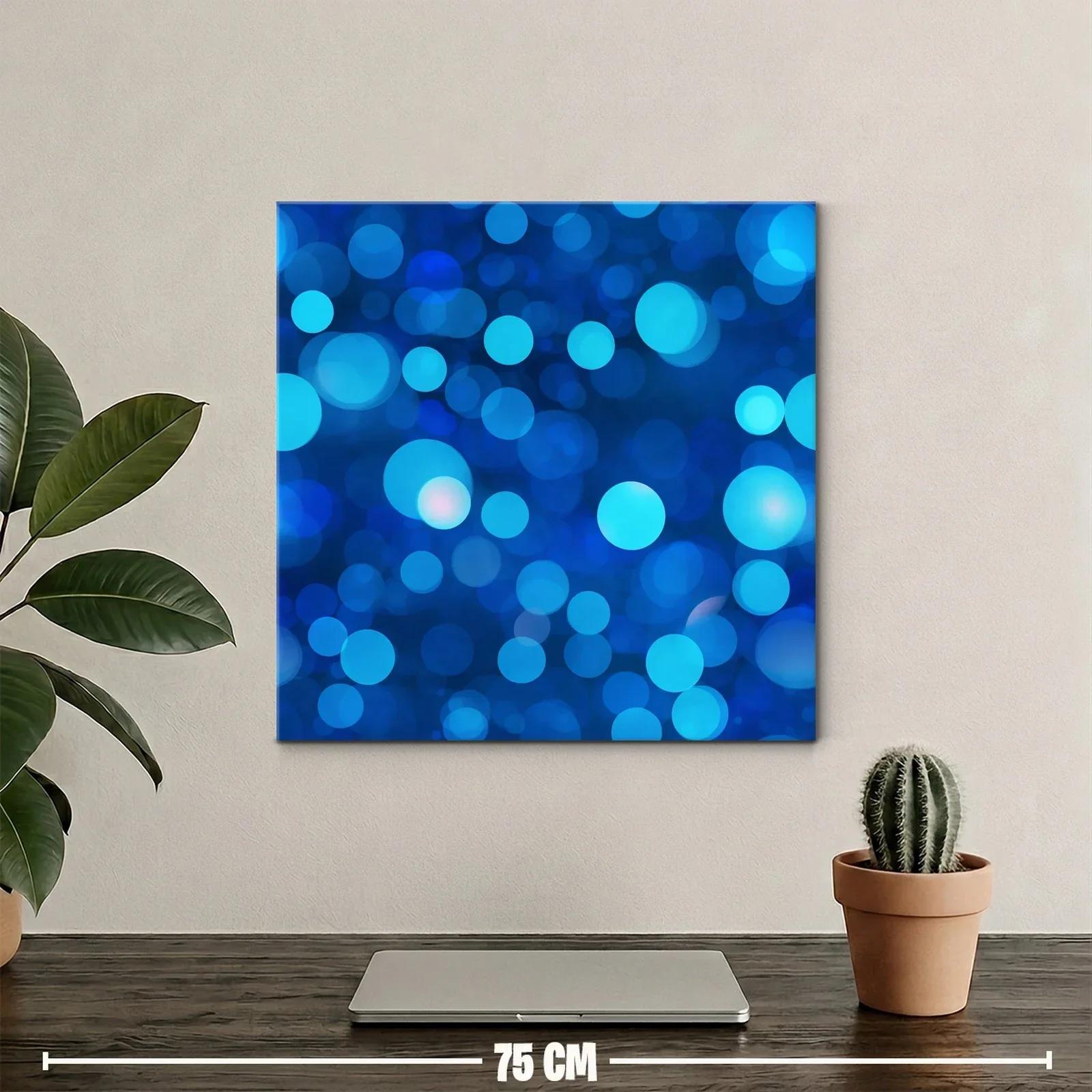 Cuadro abstracto con círculos azules en distintas tonalidades — miniatura 2