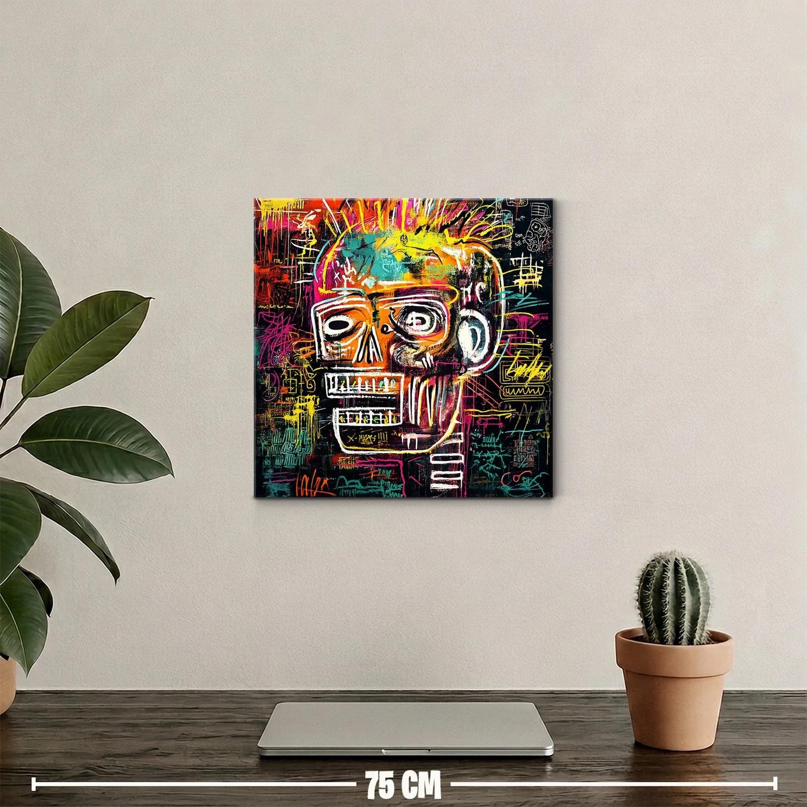 Cuadro vibrante con calavera en estilo urbano contemporáneo — miniatura 2