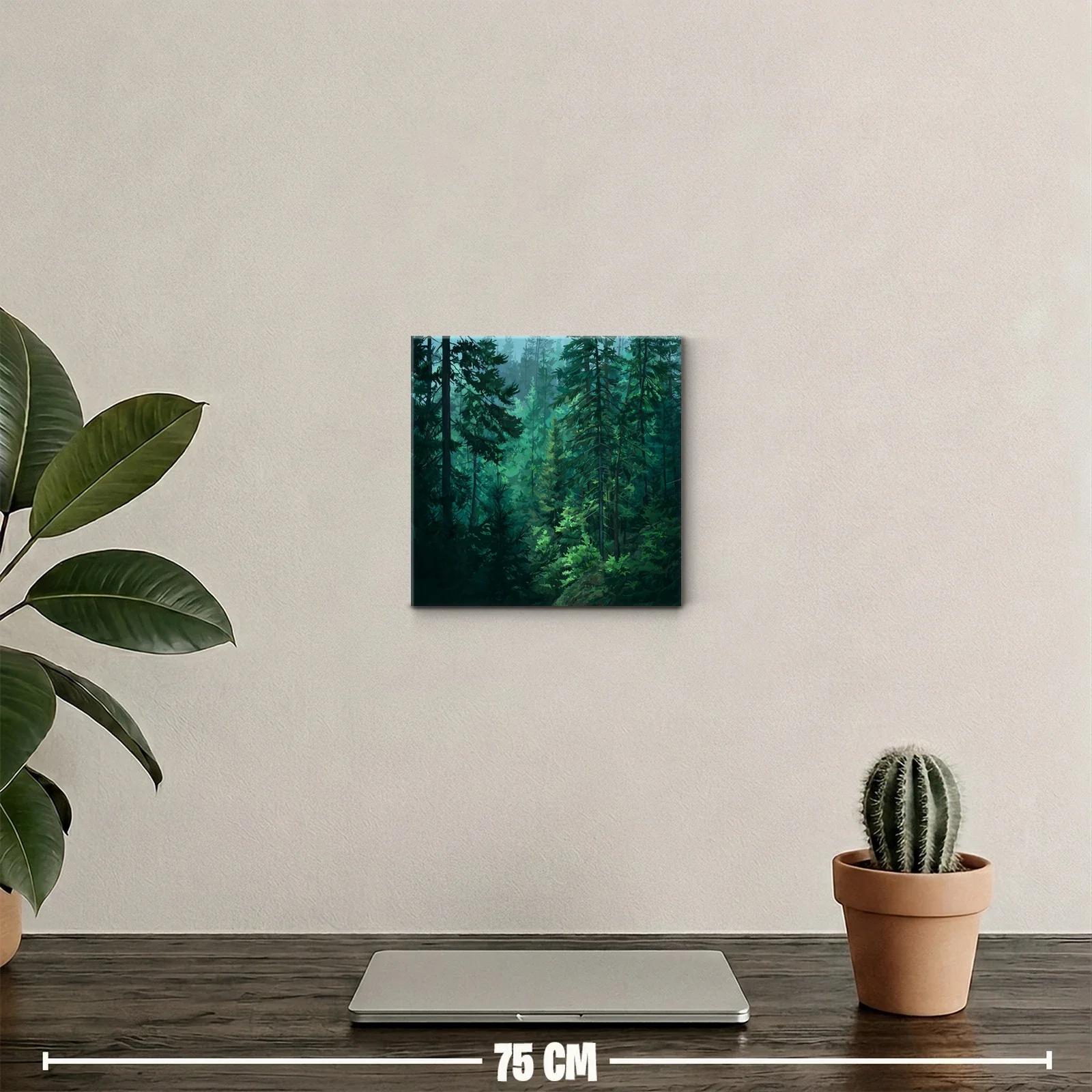 Bosque frondoso en tonos verdes y azules concentrados — miniatura 2