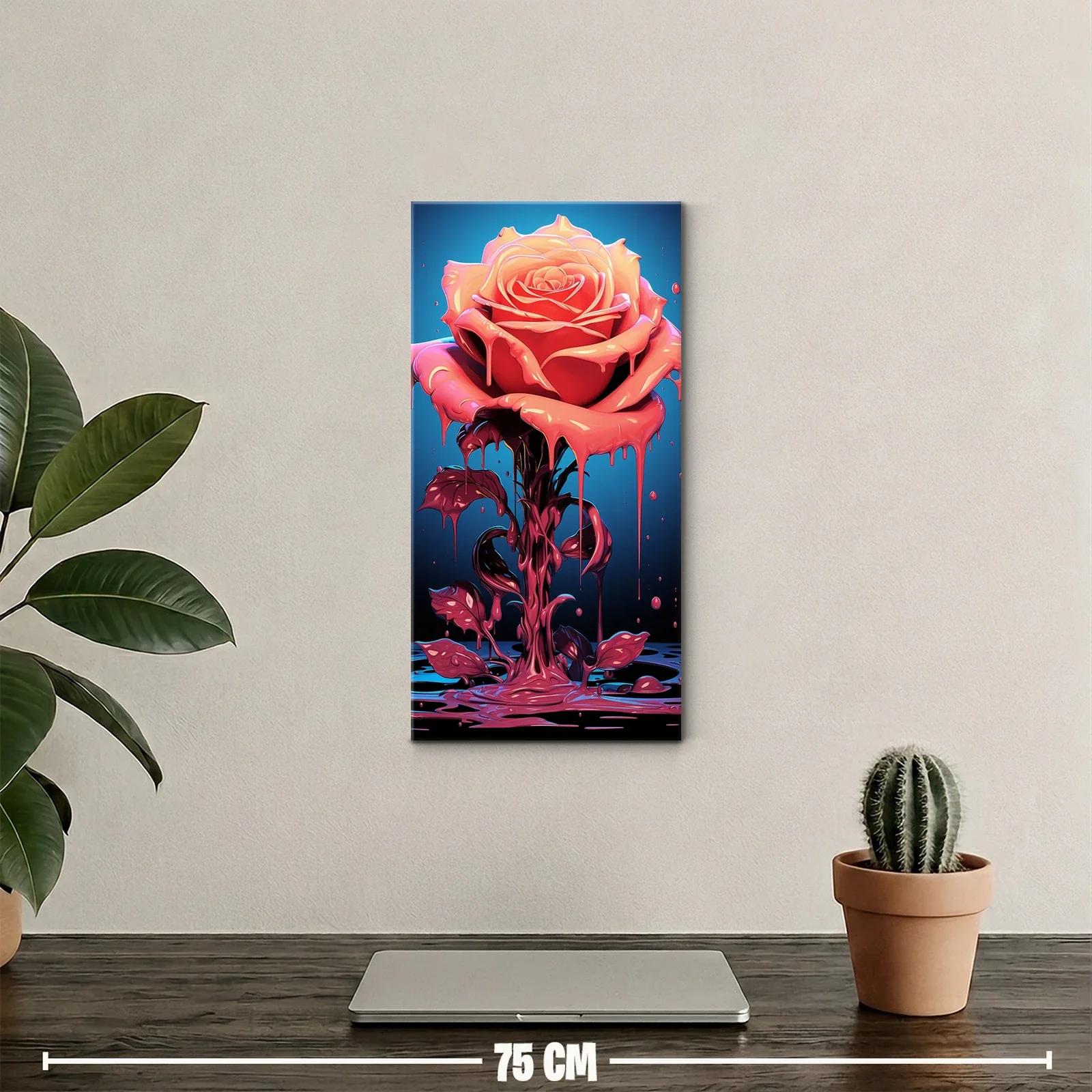 Cuadro rosa derritiéndose con charco reflectante — miniatura 2