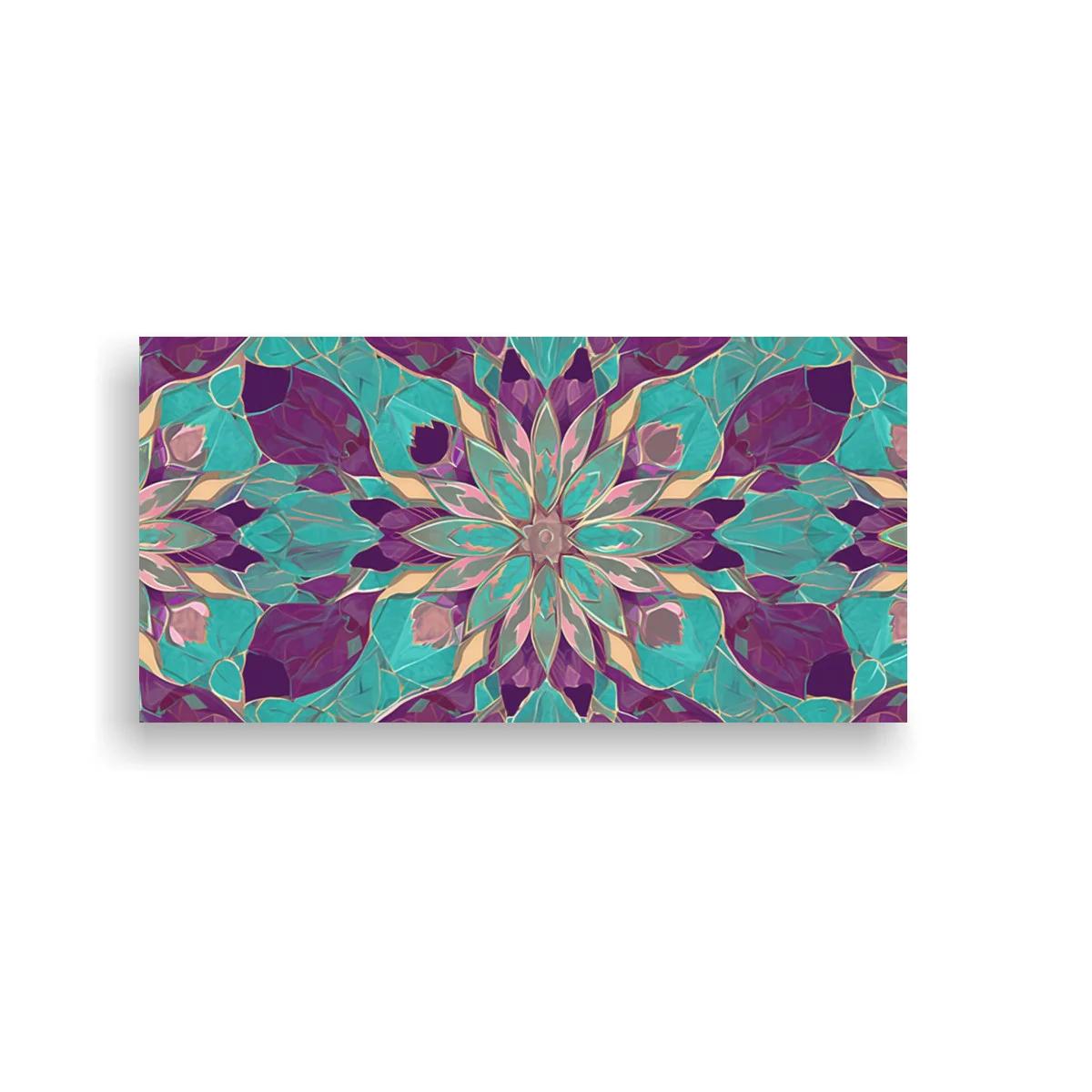 Cuadro mandala floral con mosaico geométrico — imagen principal
