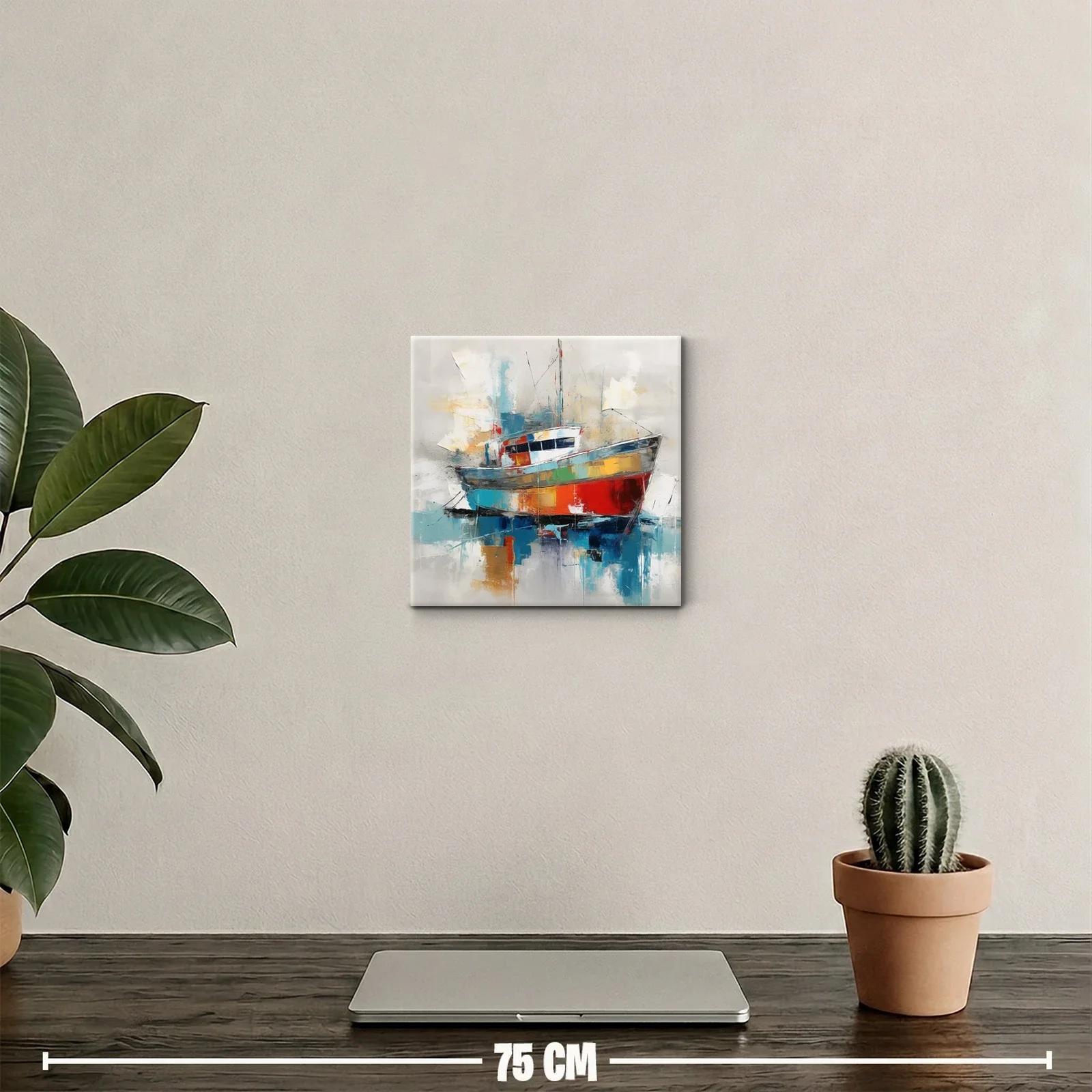 Barco colorido con reflejos vibrantes y estilo moderno — miniatura 2
