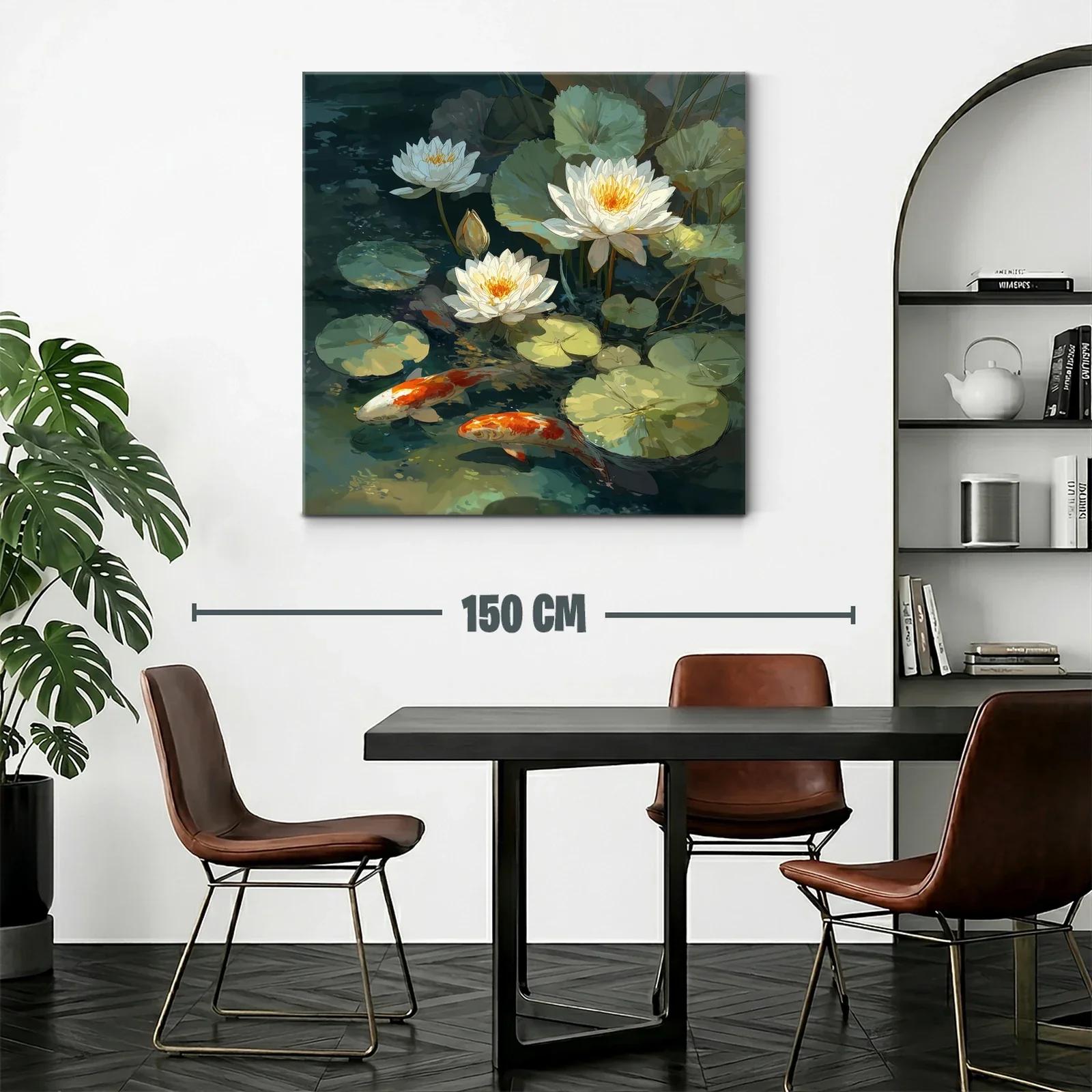 Serenidad de Nenúfares y Peces Koi en Agua Tranquila — miniatura 2