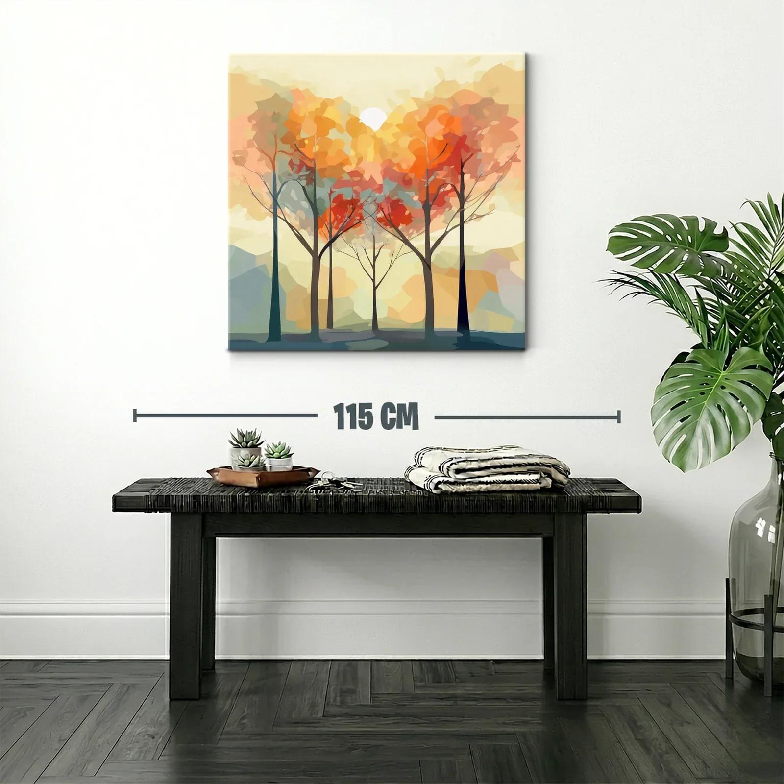 Bosque abstracto con tonos cálidos de otoño — miniatura 2