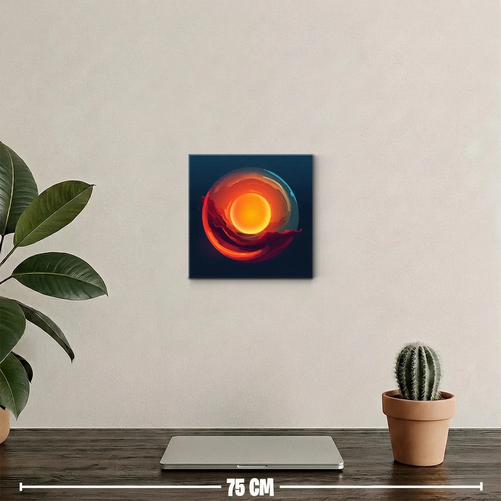 Cuadro abstracto con energía solar y tonos cálidos — miniatura 2