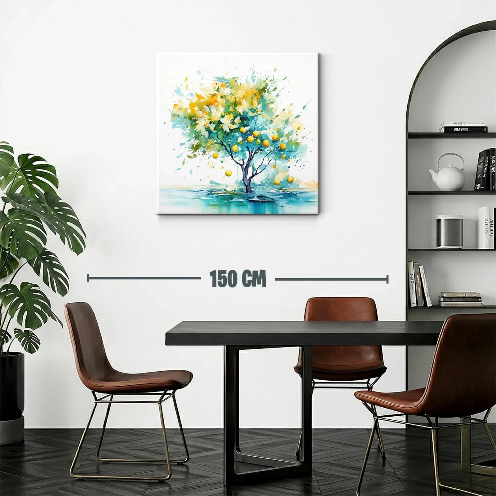 Árbol encantado con frutos en vibrantes tonos azules y amarillos — miniatura 2