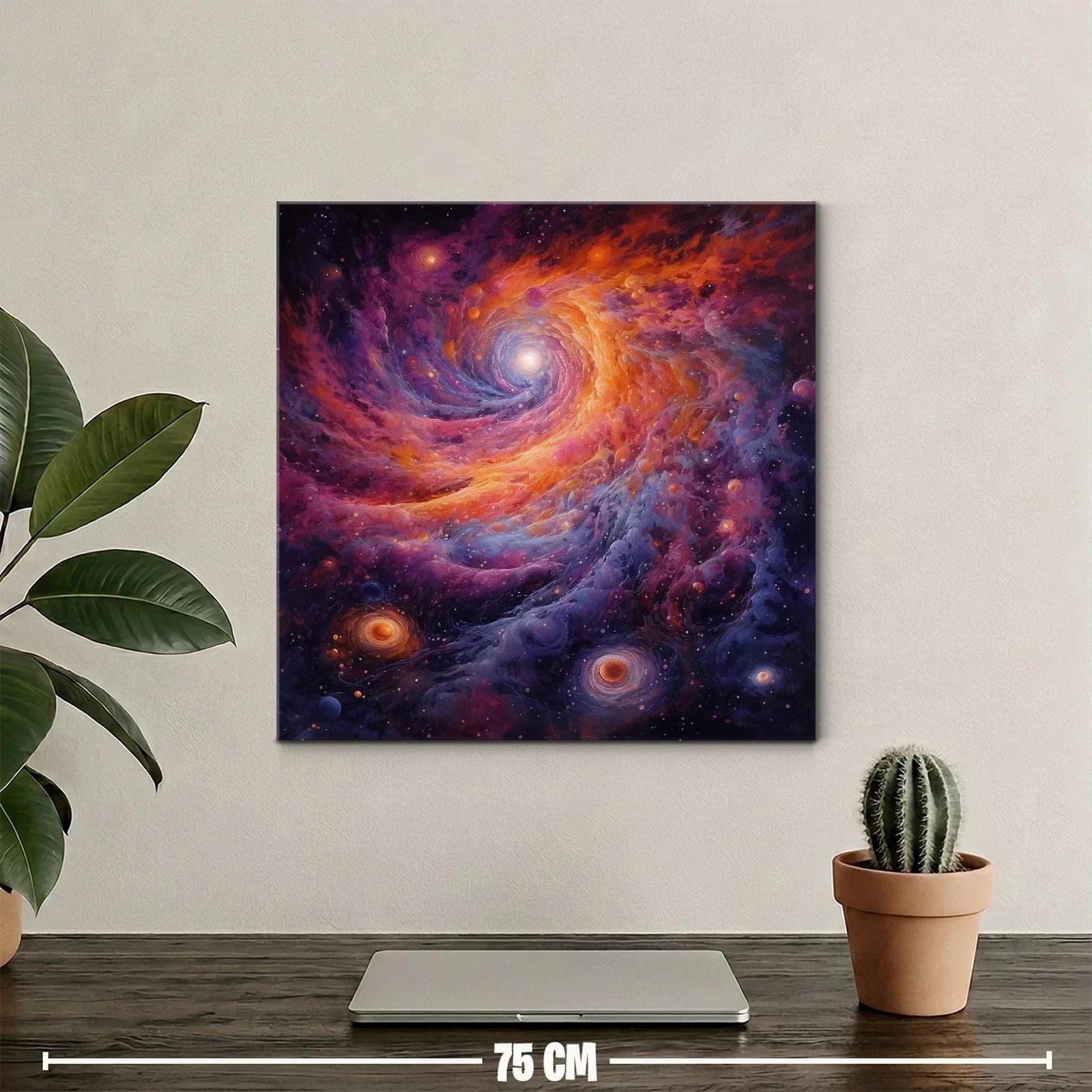 Cuadro abstracto de galaxia vibrante en espiral cósmica — miniatura 2