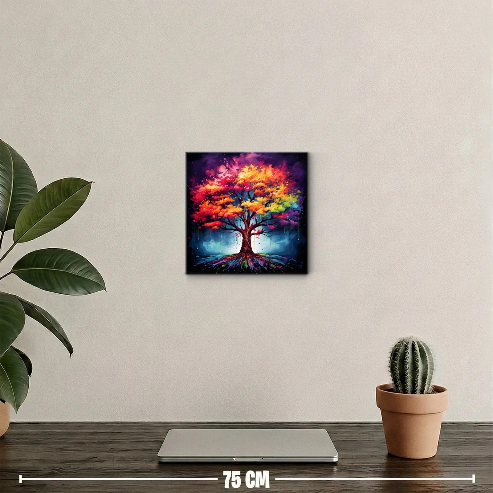 Árbol de colores vibrantes con pinceladas dinámicas — miniatura 2