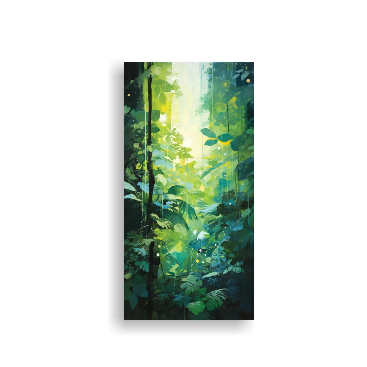 Cuadro selva tropical con luz verde envolvente