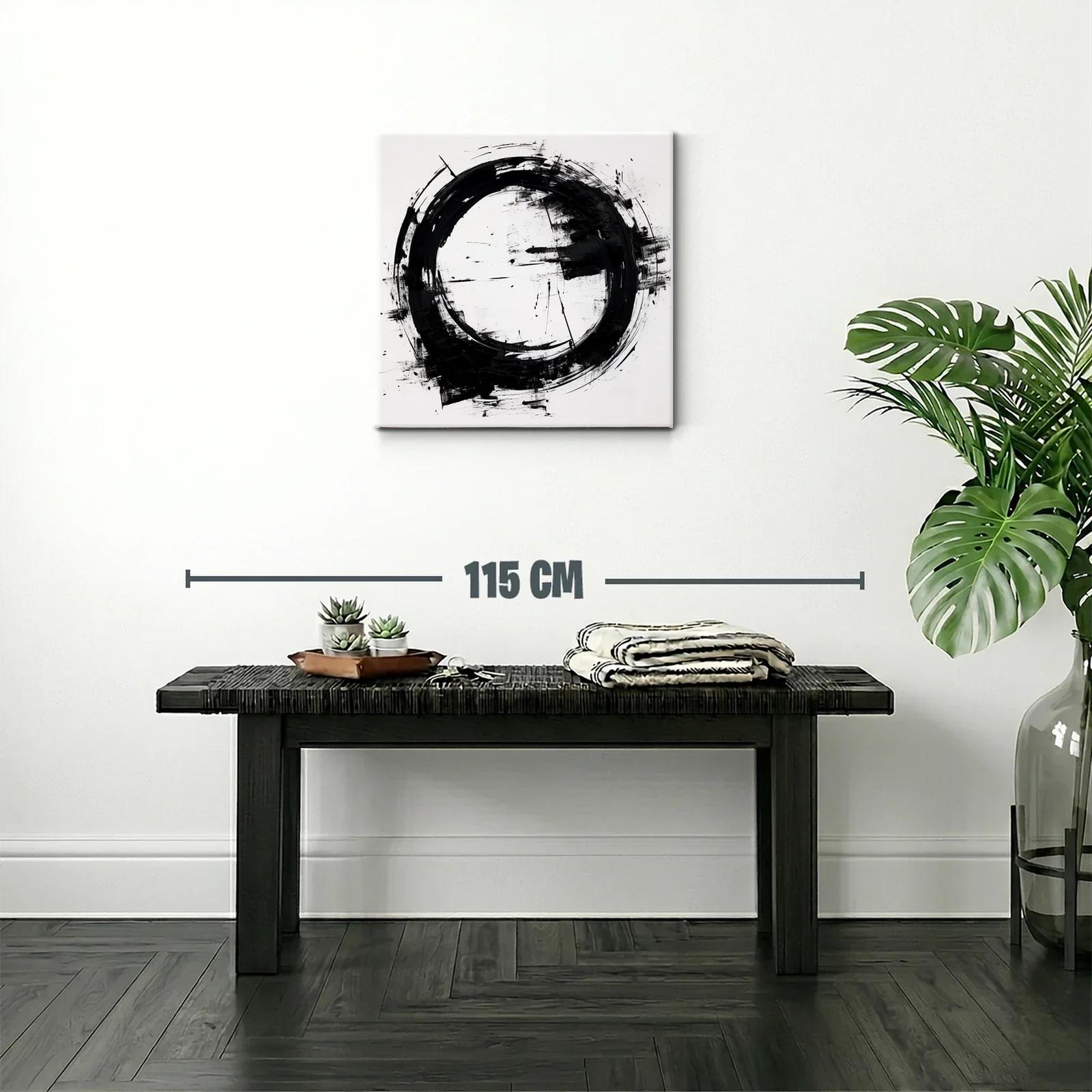 Círculo negro abstracto en fondo blanco moderno y elegante — miniatura 2