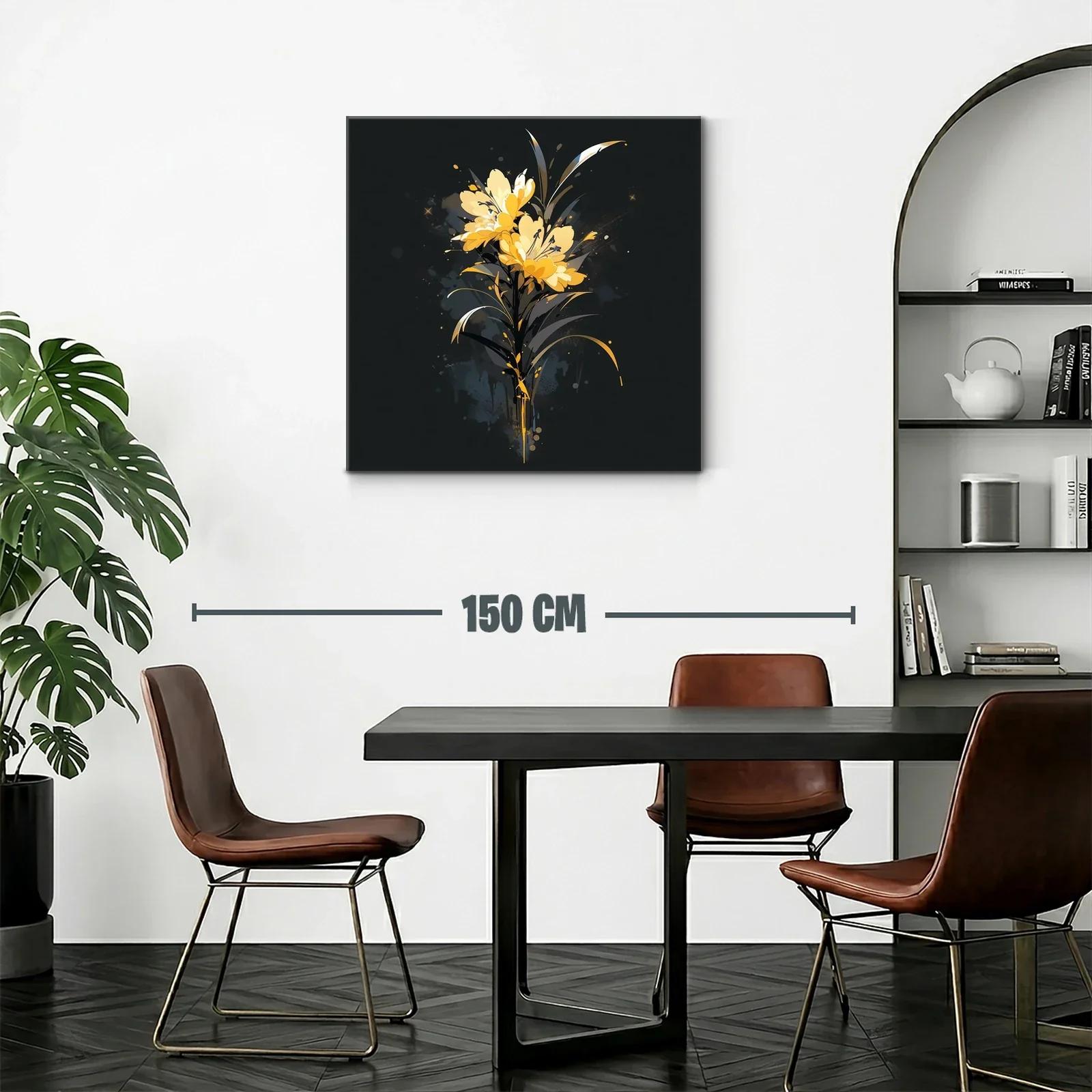 Elegante ramo de flores amarillas sobre fondo oscuro — miniatura 2