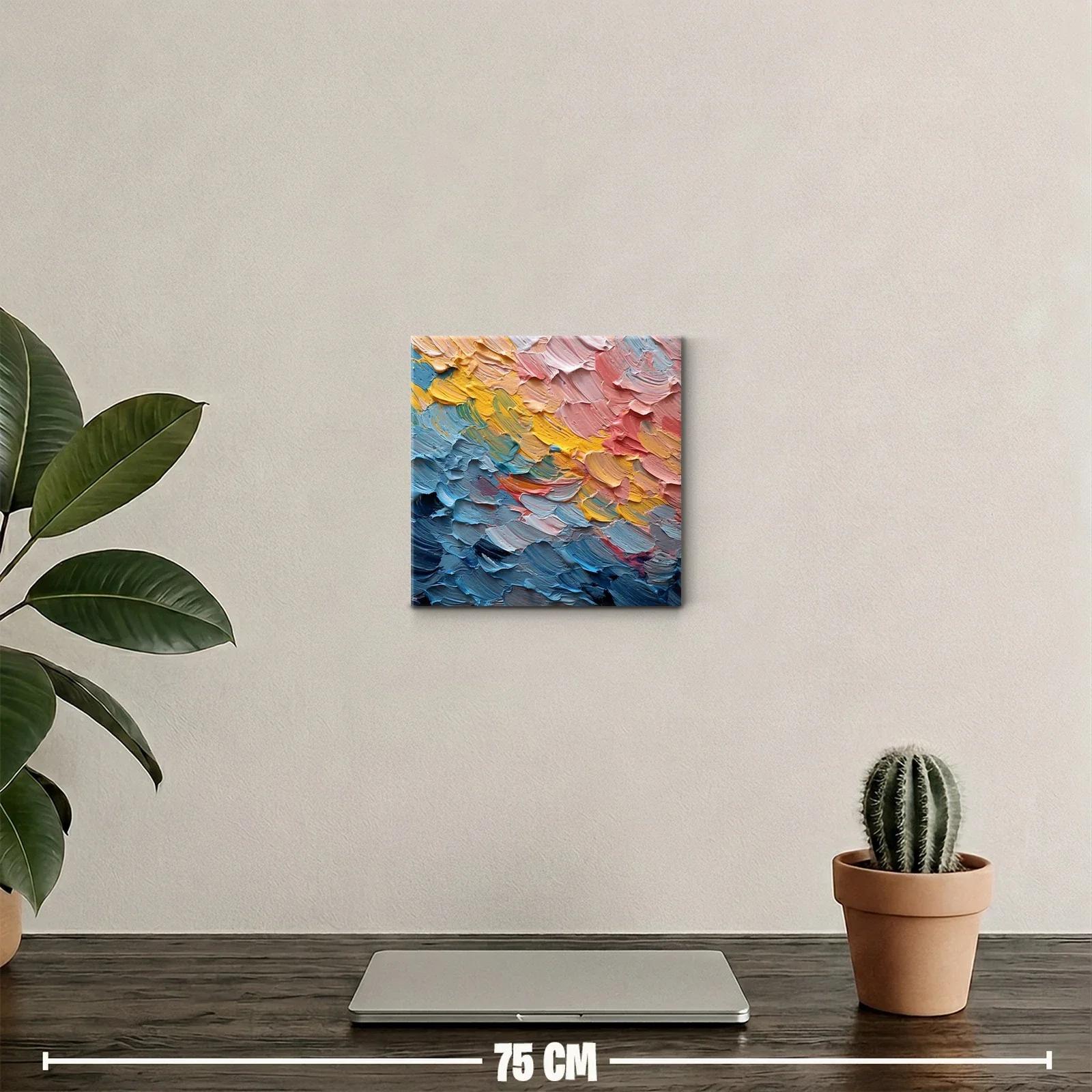 Cuadro abstracto con textura y colores vibrantes — miniatura 2
