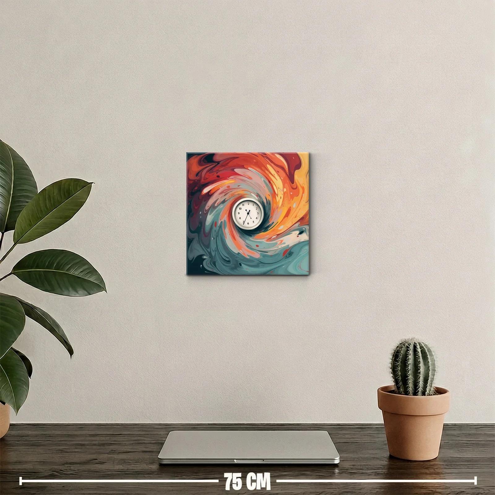 Abstracción en remolino con reloj central vibrante — miniatura 2