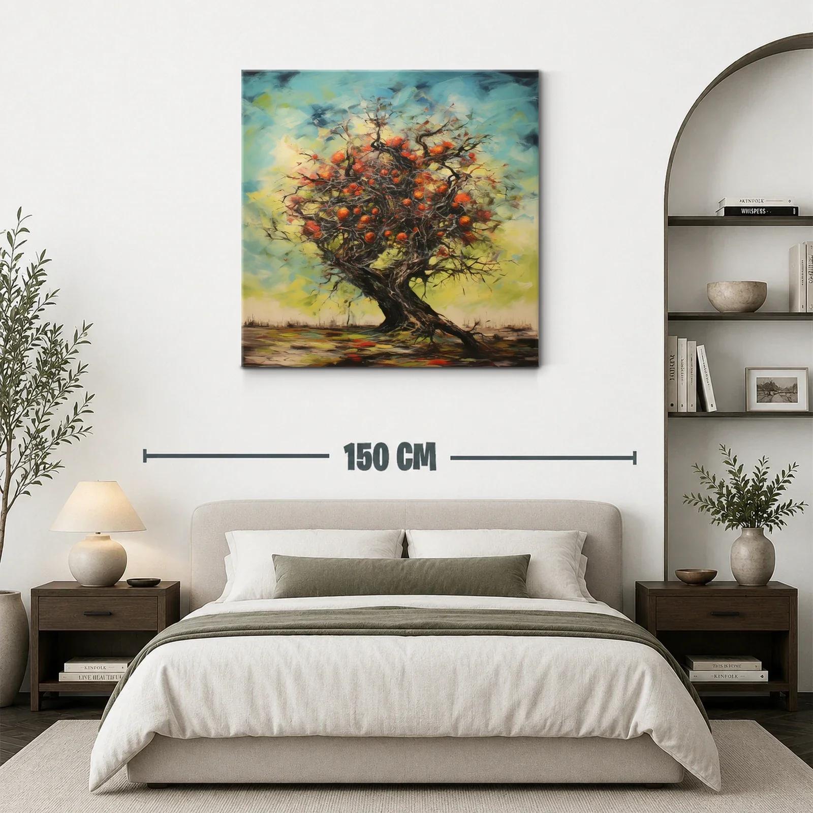 Árbol frutal con vibrantes tonos de naranja y azul — miniatura 3