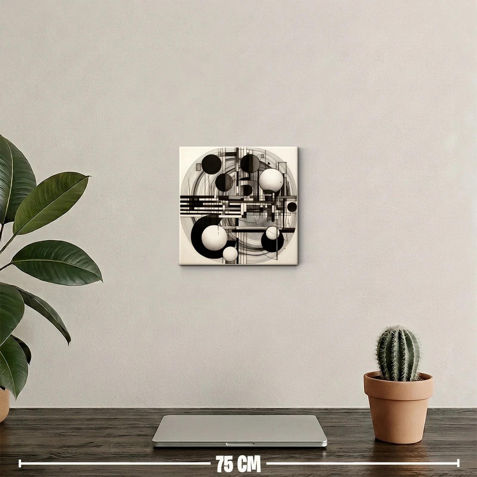 Composición geométrica en blanco y negro para espacios modernos — miniatura 2