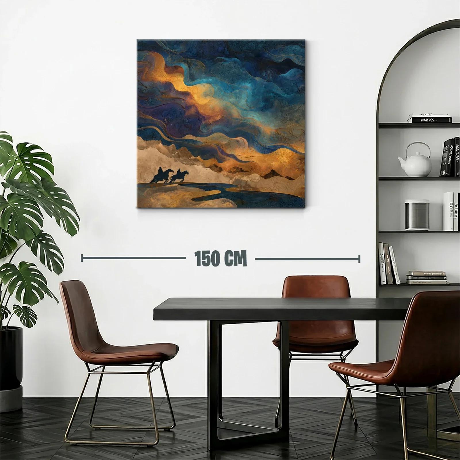 Paisaje onírico con jinetes bajo un cielo vibrante — miniatura 2