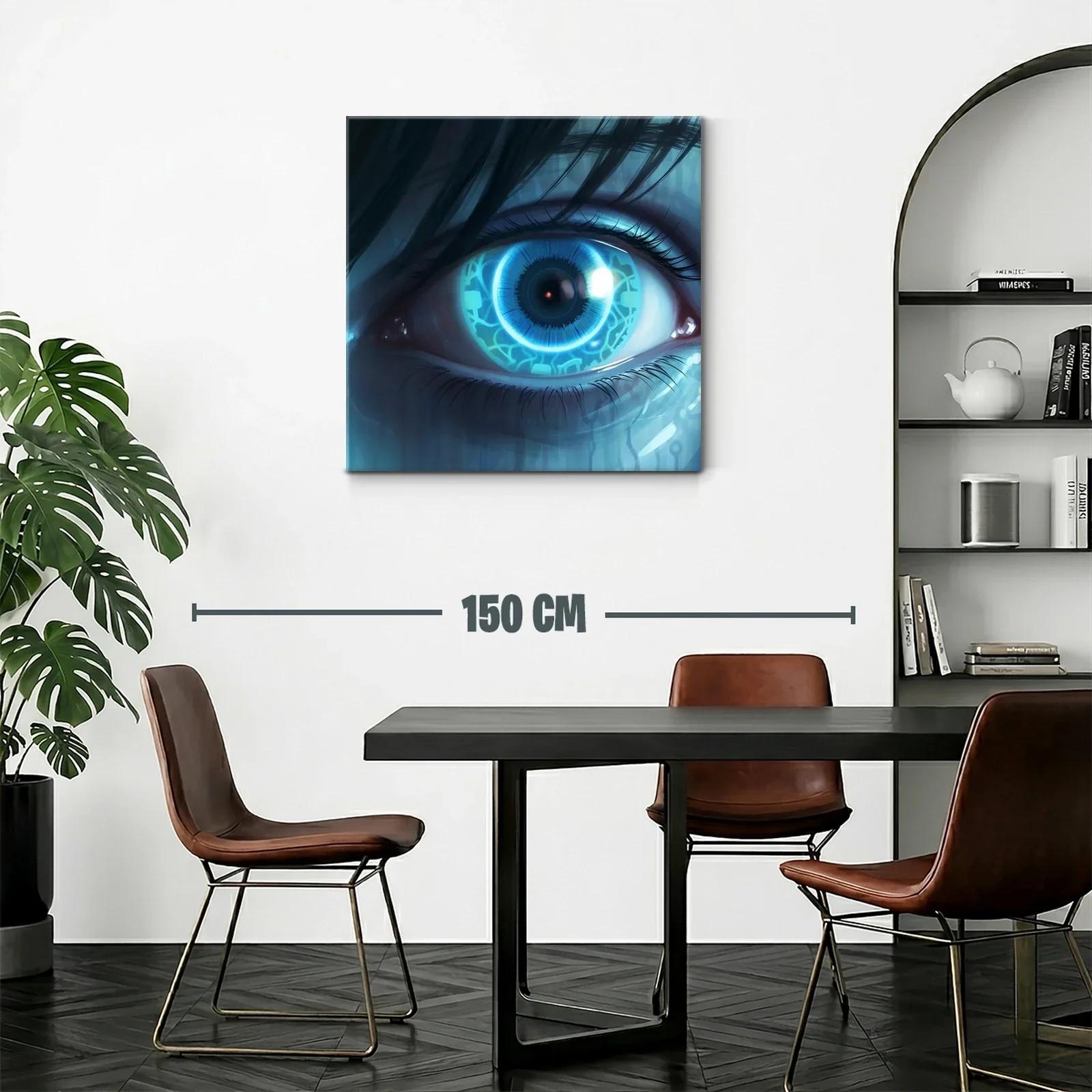 Ojo futurista con iris tecnológico en tonos azules — miniatura 2