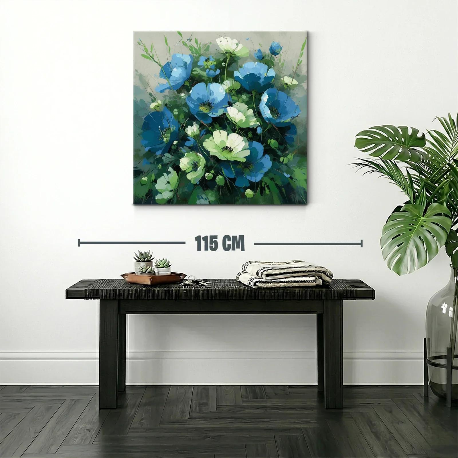 Ramo vibrante de flores azules y verdes en composición natural — miniatura 2