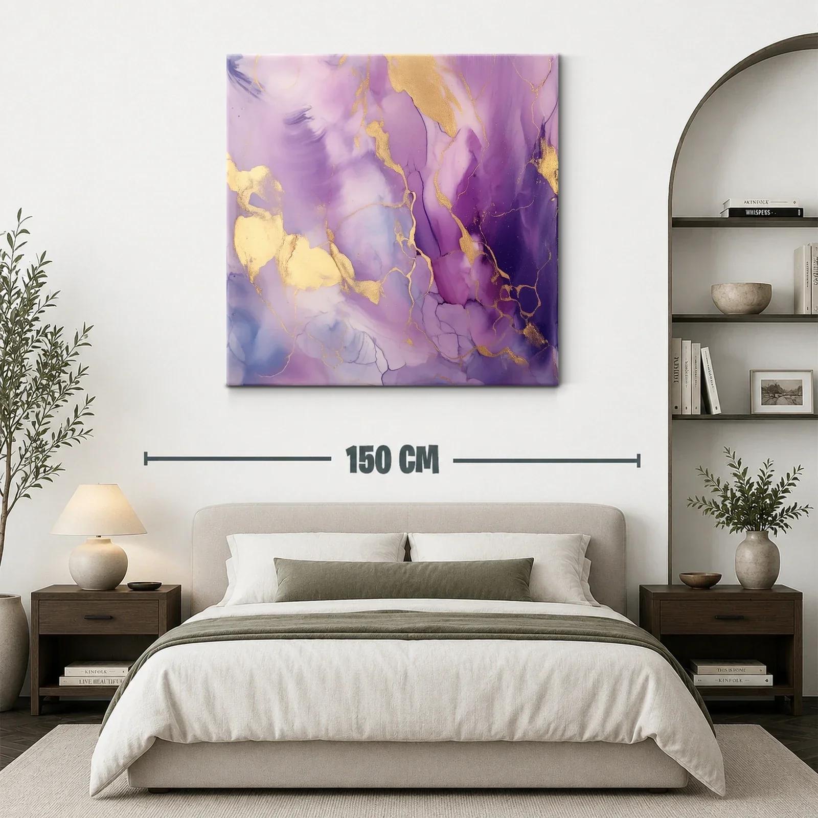 Composición abstracta en tonos violetas con reflejos dorados — miniatura 3
