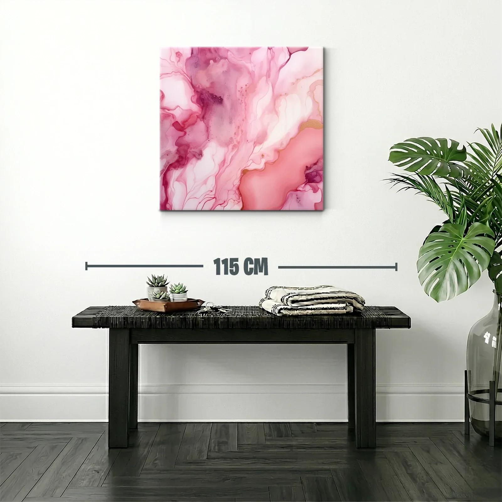 Abstracto fluido en tonos rosas con toques dorados suaves — miniatura 2