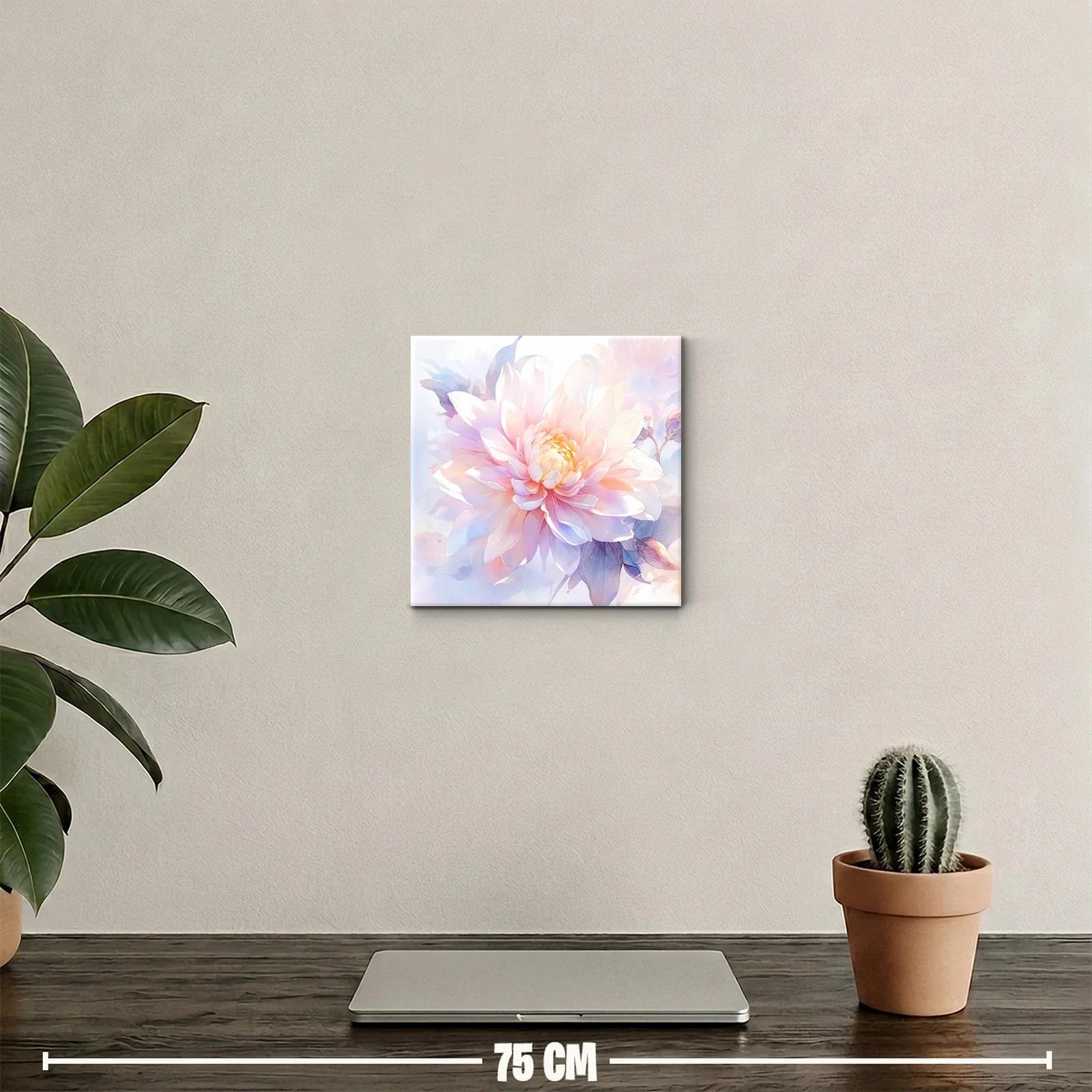 Cuadro decorativo con flor delicada y tonos pastel suaves — miniatura 2