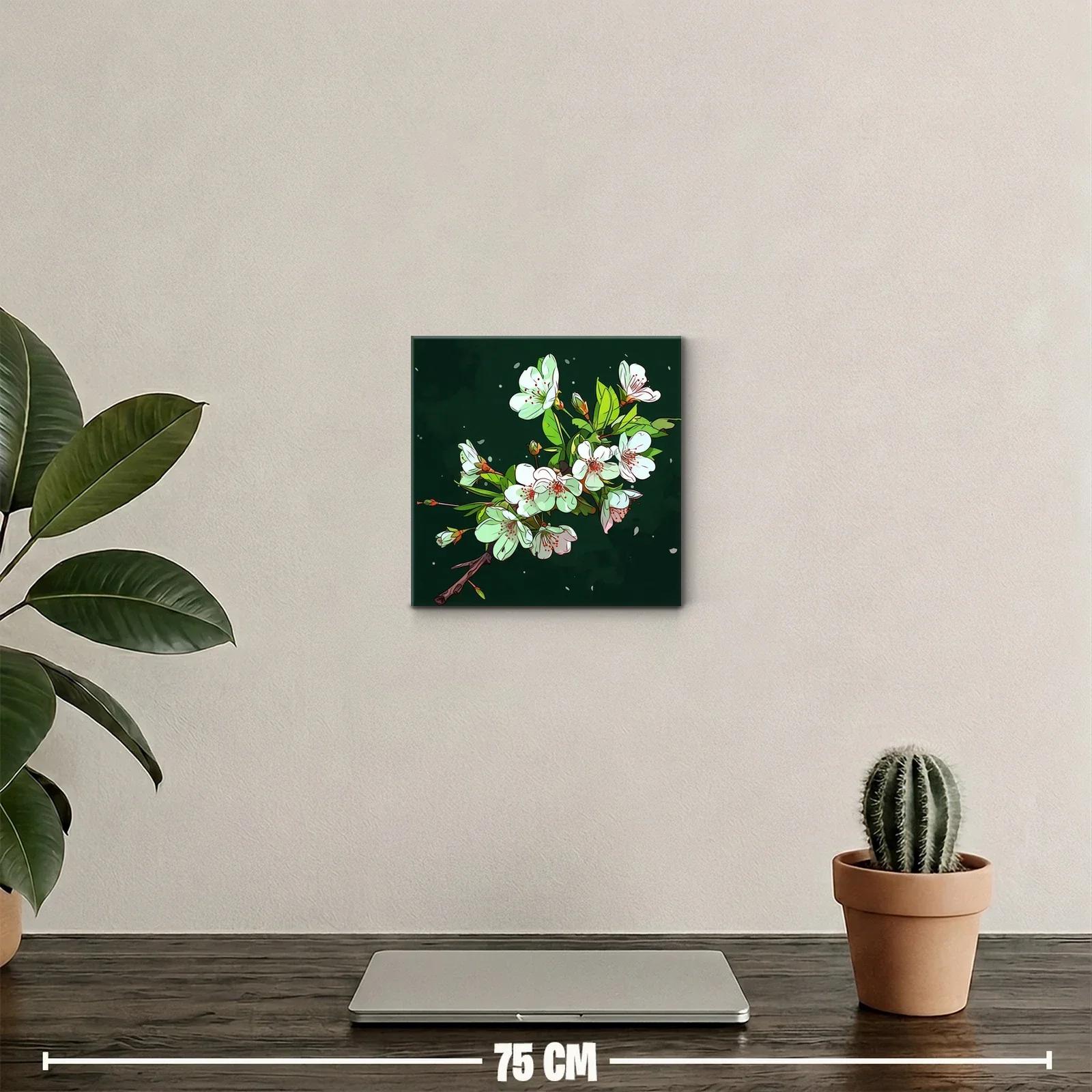 Elegant rama de flores blancas sobre fondo oscuro — miniatura 2