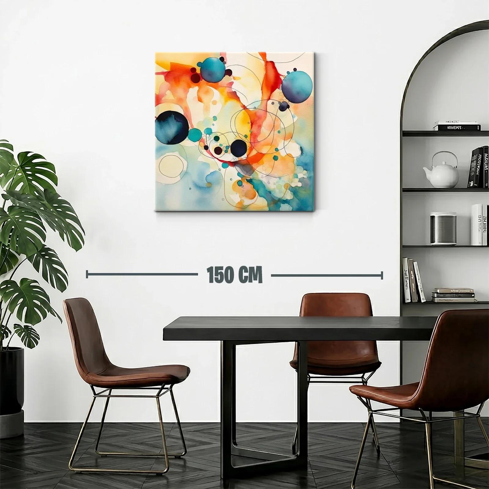 Arte abstracto con círculos vibrantes y trazos delicados — miniatura 2
