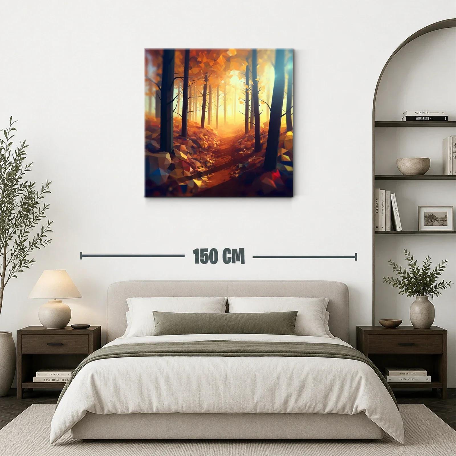 Camino dorado entre árboles en bosque otoñal — miniatura 3