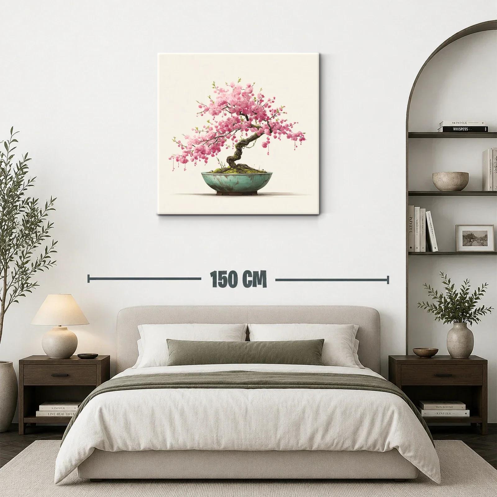 Bonsái con flores rosas que irradian serenidad y belleza natural — miniatura 3
