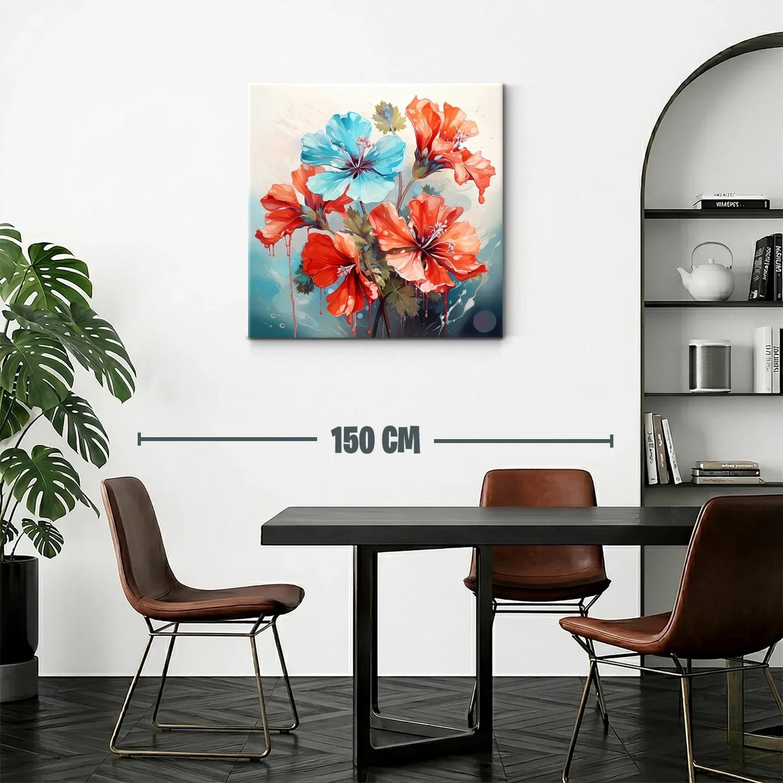 Flores vibrantes en tonos rojos y azules frescos — miniatura 2