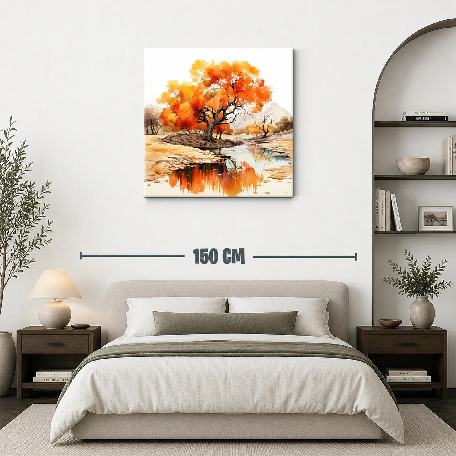 Árbol otoñal reflejado en tranquilo río de montaña — miniatura 3