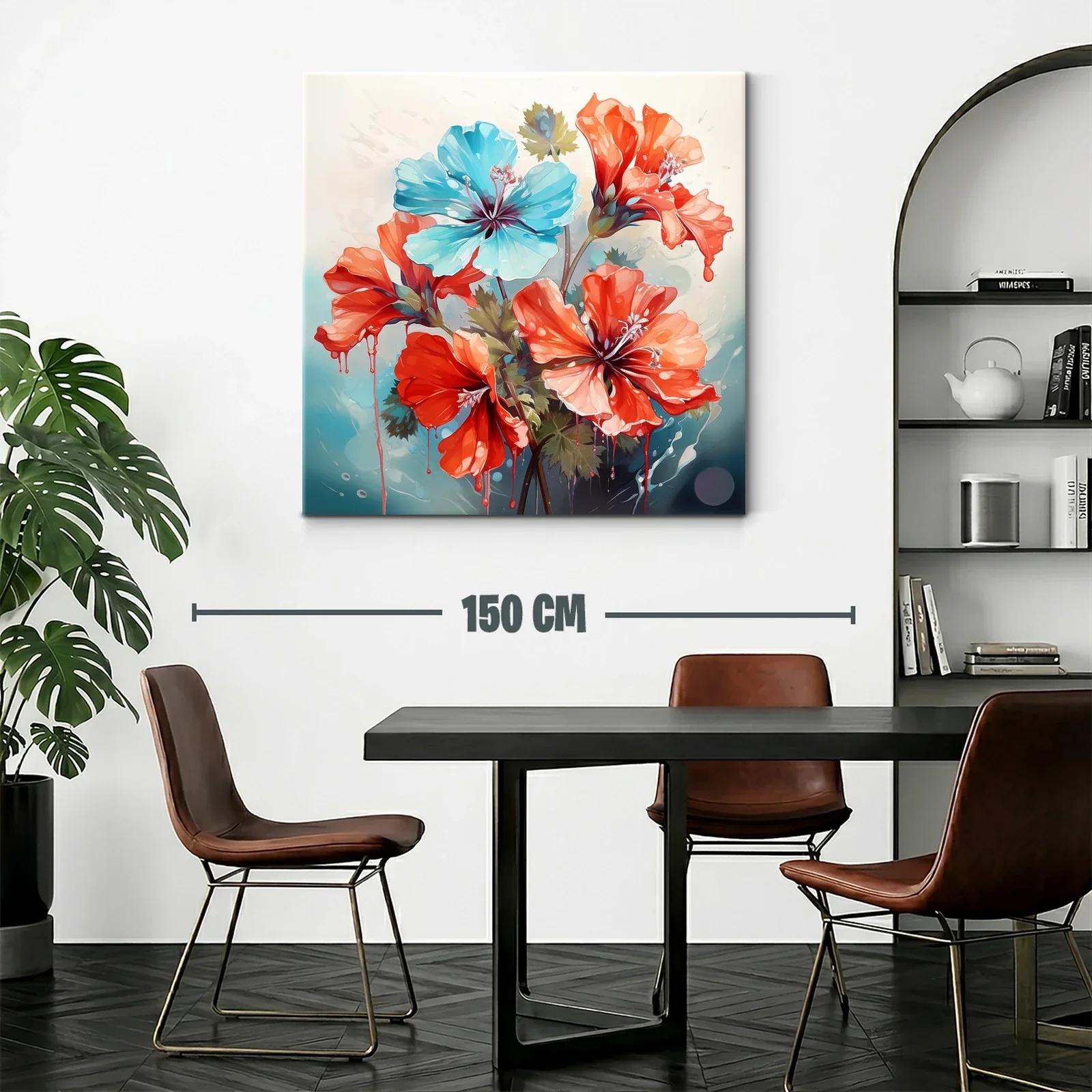 Flores vibrantes en tonos rojos y azules frescos — miniatura 2