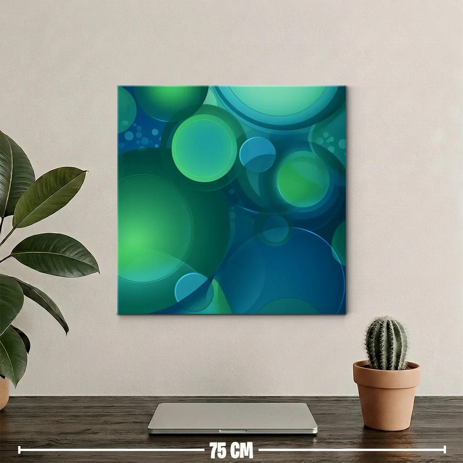 Composición abstracta de círculos en tonos verdes y azules — miniatura 2