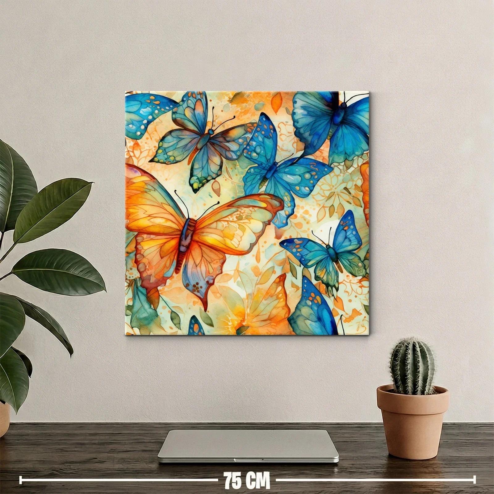 Mariposas vibrantes en tonos cálidos y azules — miniatura 2