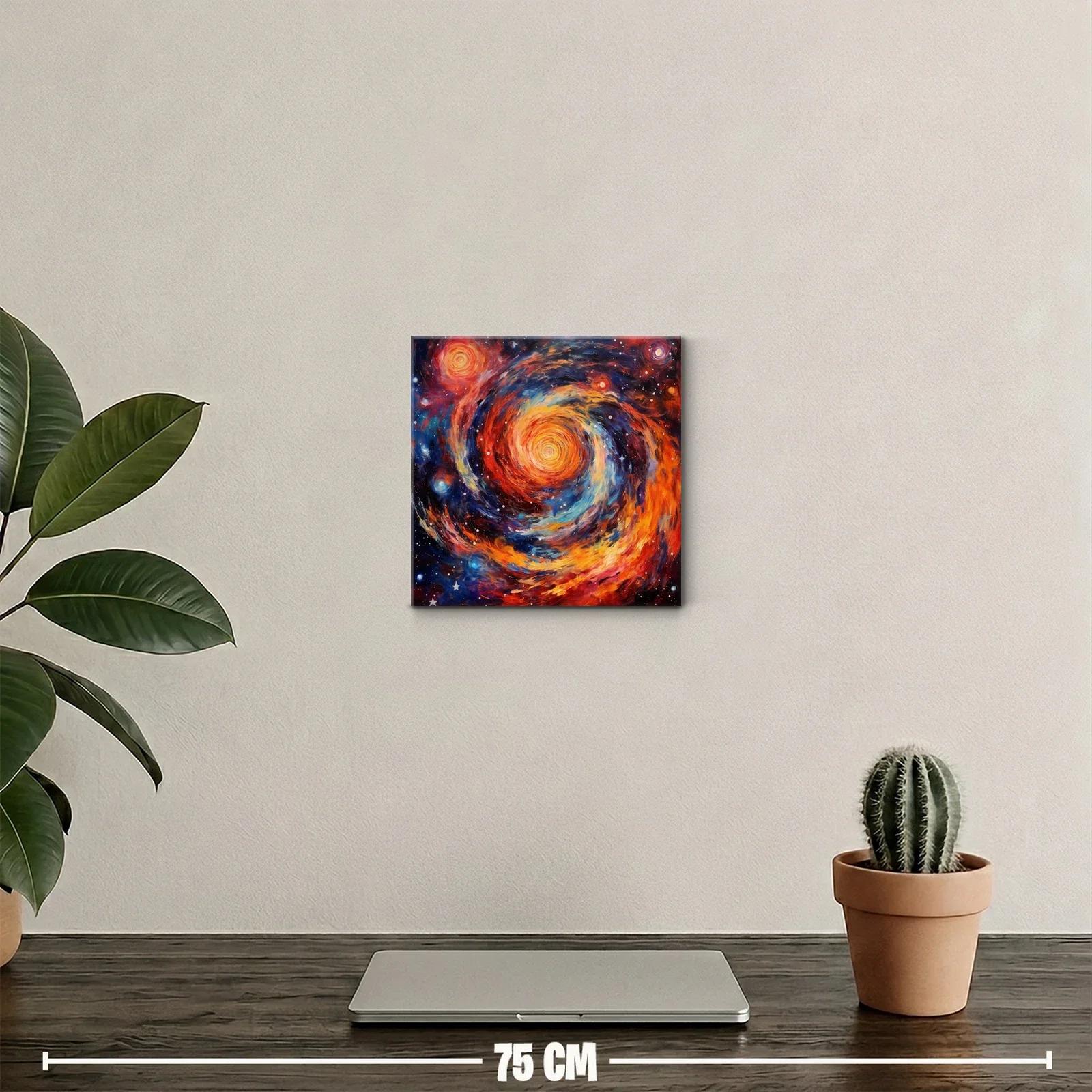 Cuadro abstracto con espiral cósmica brillante y vibrante — miniatura 2