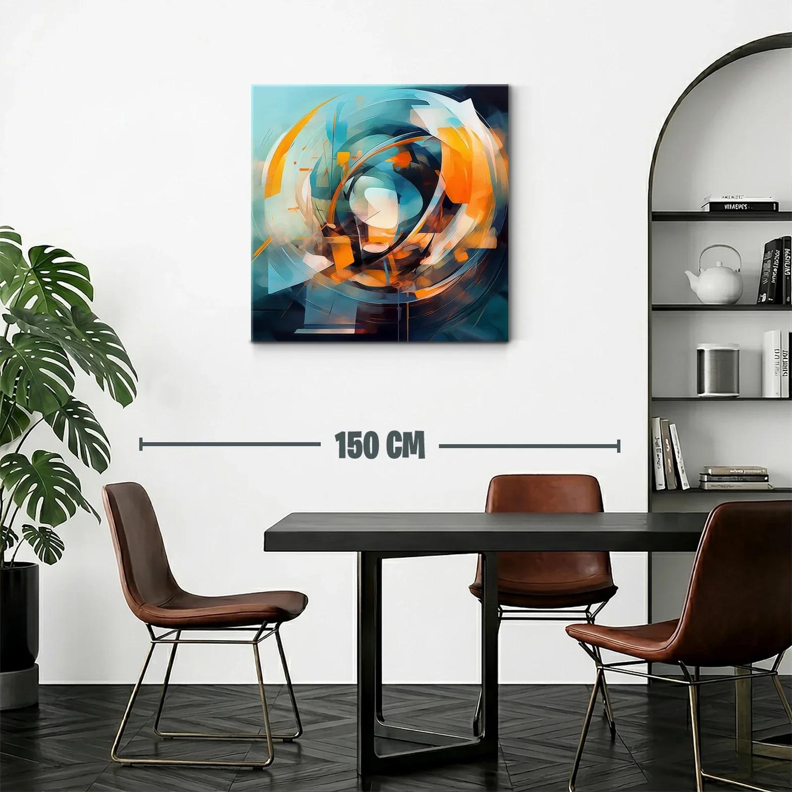 Composición abstracta en tonos naranja y azul vibrante — miniatura 2