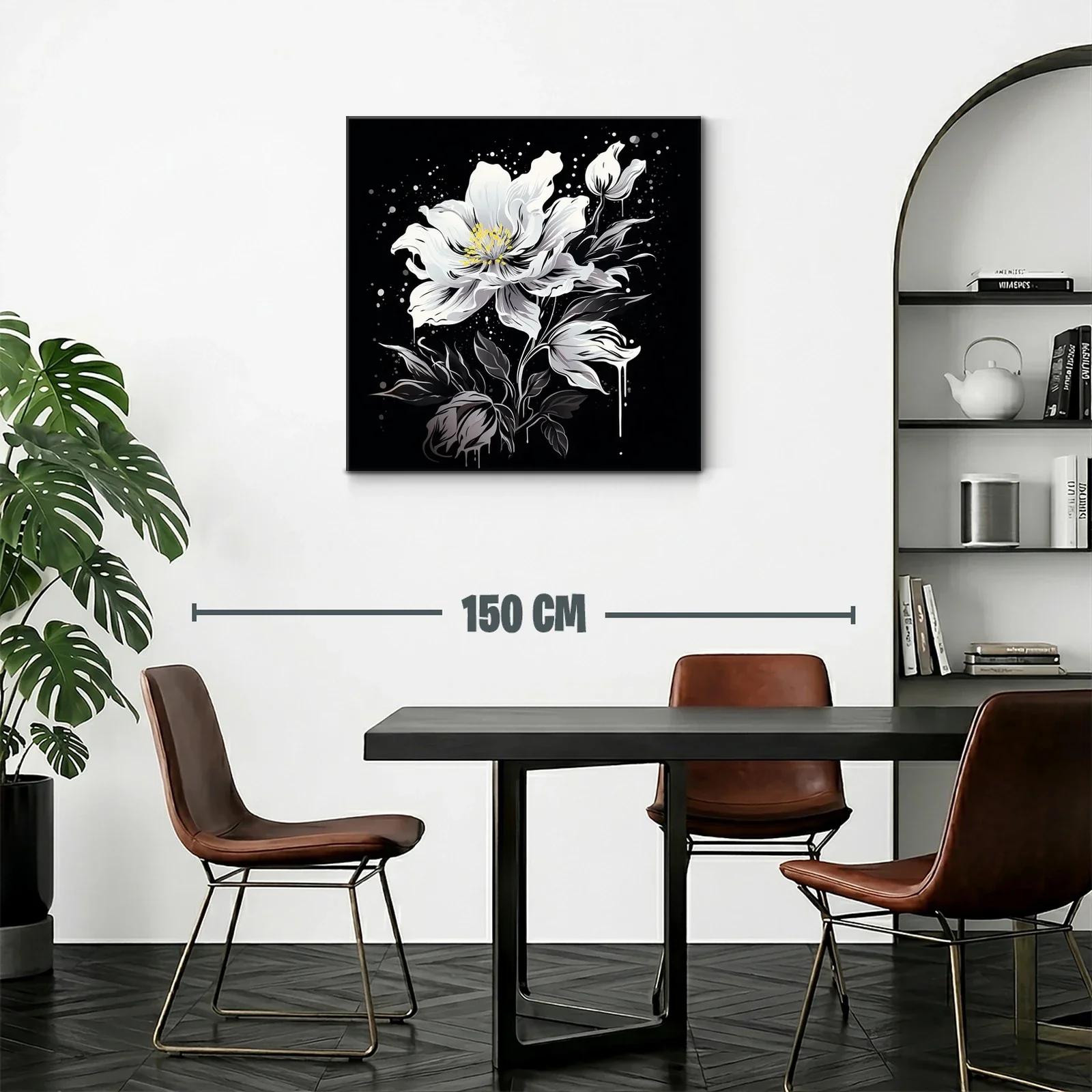 Floral blanco y negro con toque moderno y elegante — miniatura 2