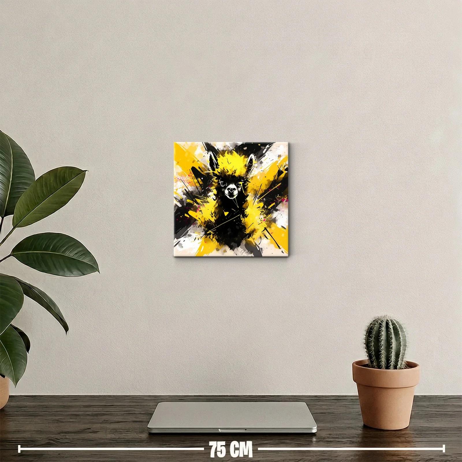 Llama Vibrante con Explosión de Amarillo y Negro — miniatura 2